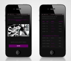 Black Snakes / Redesign nettside - iphone
