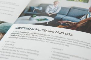 Sørlandets rehabiliteringssenter - brosjyre kreftrehabilitering / Havdur Design