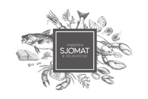 Vinderen Sjømat & Delikatesse / Logo av Havdur Design
