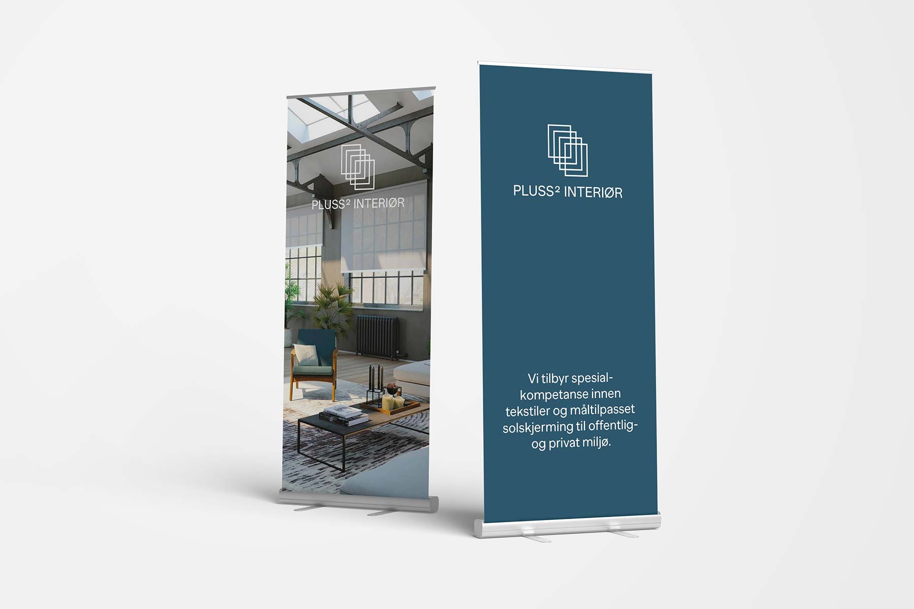 Logo og profil for Pluss 2 Interiør - Design av Havdur Design